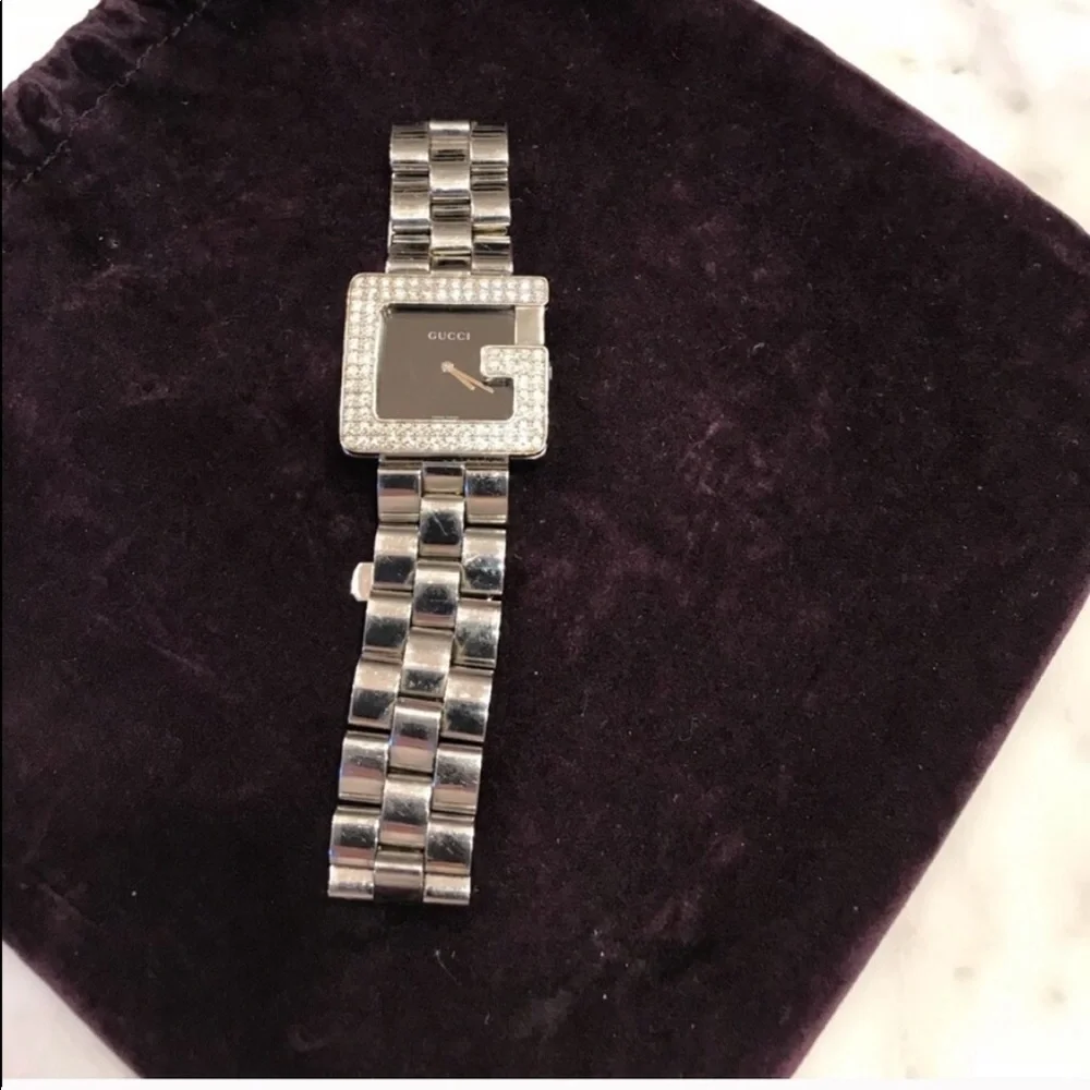 Gucci 3600M G Diamond Bezel Stainless Steel Watch - Picture 6 of 9